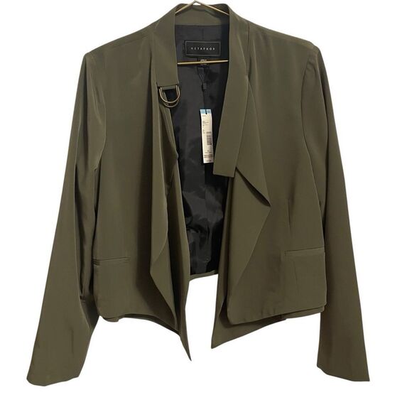 Metaphor Missy Waterfall Open Front Jacket in Olive Night Size XL NWT - Picture 1 of 7